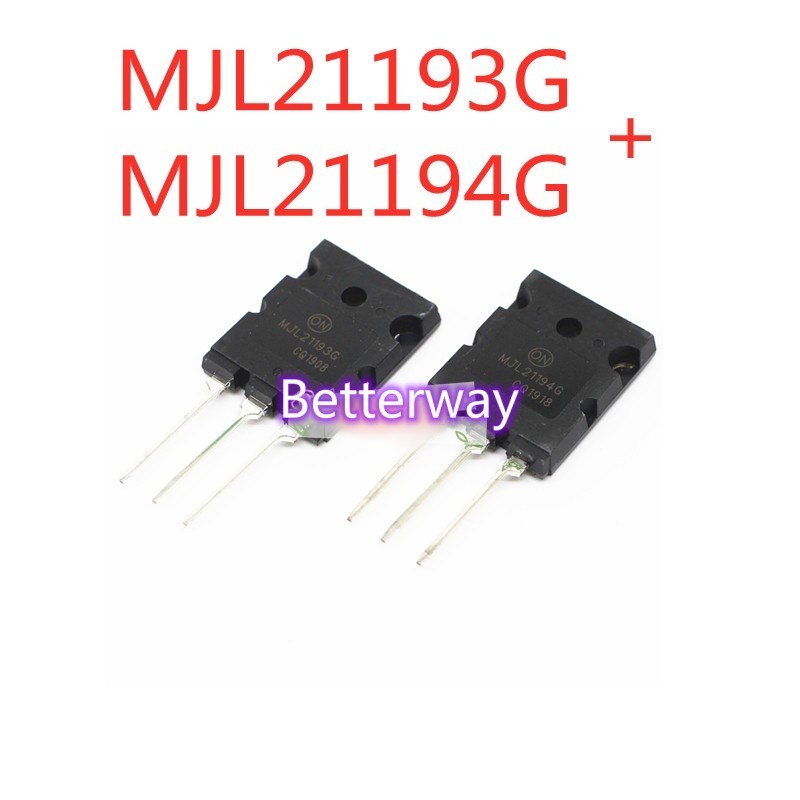 10 ชิ้น = 5 คู่ MJL21193G MJL21194G TO-3PL MJL21193 MJL21194 TO-3P high power คู่หลอดทรานซิสเตอร์ใหม