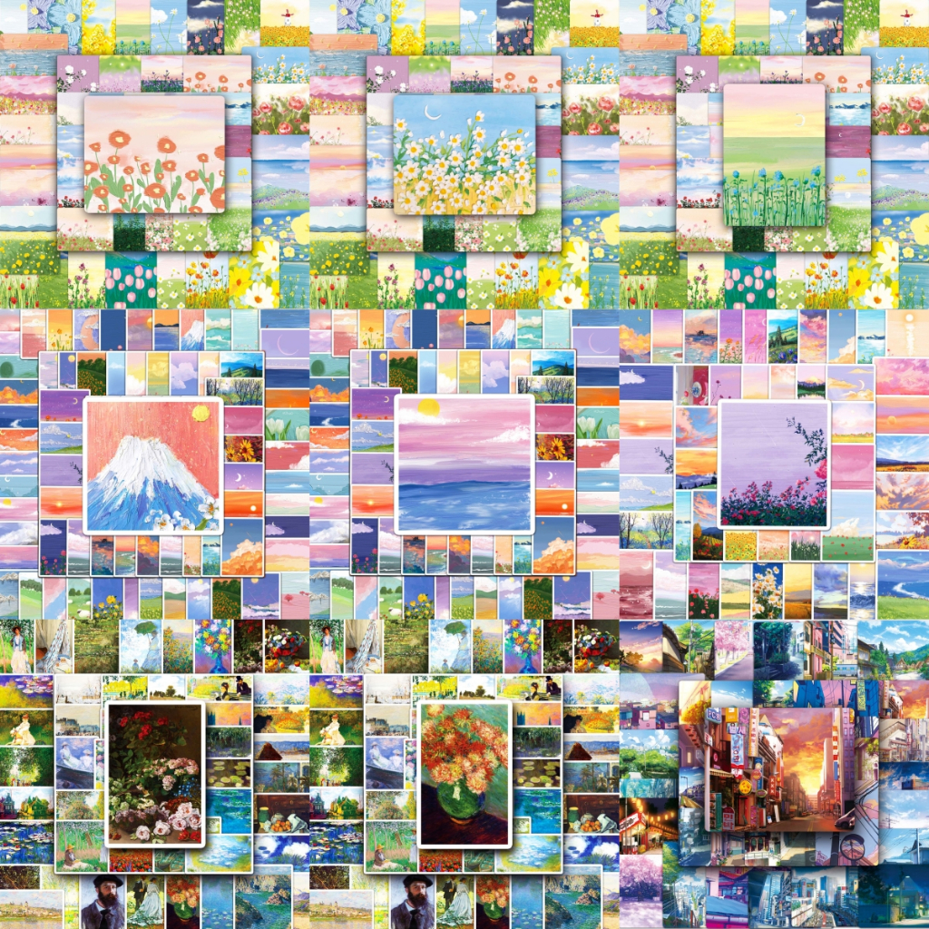 50 ชิ้น อิน สไตล์ทิวทัศน์ที่สวยงาม กราฟฟิตี กันน้ําสติกเกอร์บัญชีมือสําหรับแล็ปท็อป/โทรศัพท์/กีตาร์/หมวกกันน็อกน่ารักตกแต่งสติก