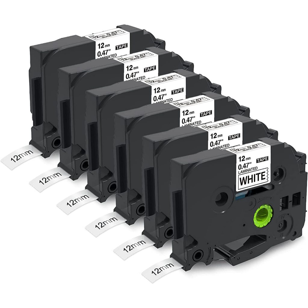 เทปฉลากลามิเนต P-touch Label Tape TZe-231 tze231 TZ-231 TZ231 12 มม. x 8 ม. 0.47, นิ้ว สําหรับ Broth