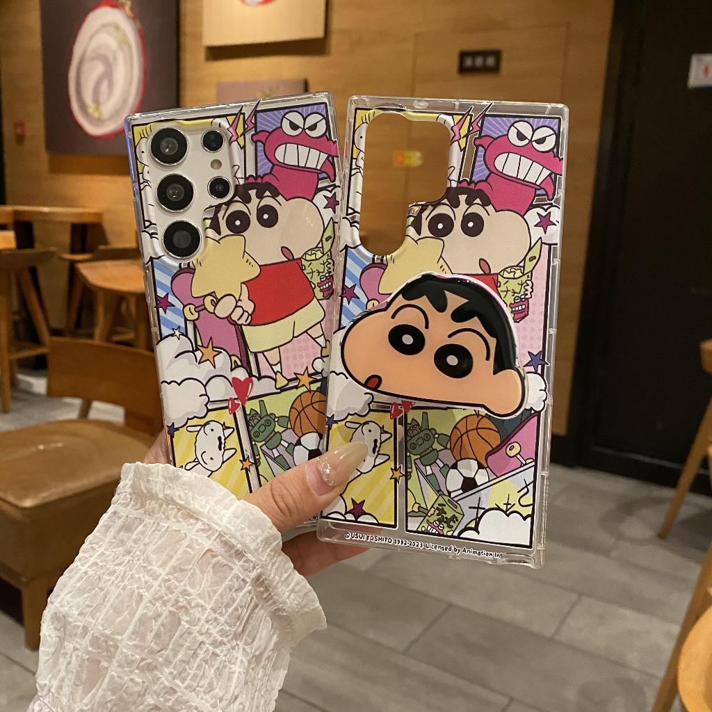 การ์ตูน น่ารัก ปริศนา เครยอนชินจัง วงเล็บ เคส Samsung Galaxy S24 S25 Ultra S23FE S24FE S22 S20 S21 F