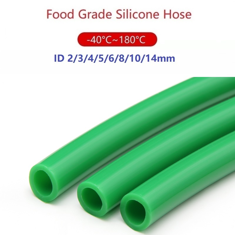 1M Food Grade Green Silicone Tube ID 2 3 4 5 6 8 10 mm Rubber Hose Flexible Soft Pipe For Aquarium A