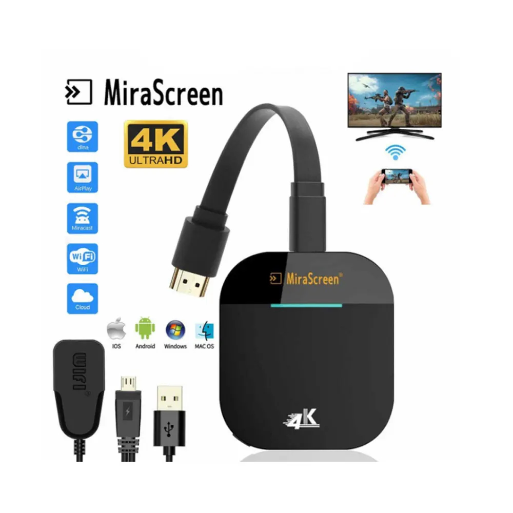 G5 Mirascreen ไร้สาย HDMI เข้ากันได้กับ 2.4G 5G 4K Dongle TV Stick Miracast Airplay Receiver Wifi Do