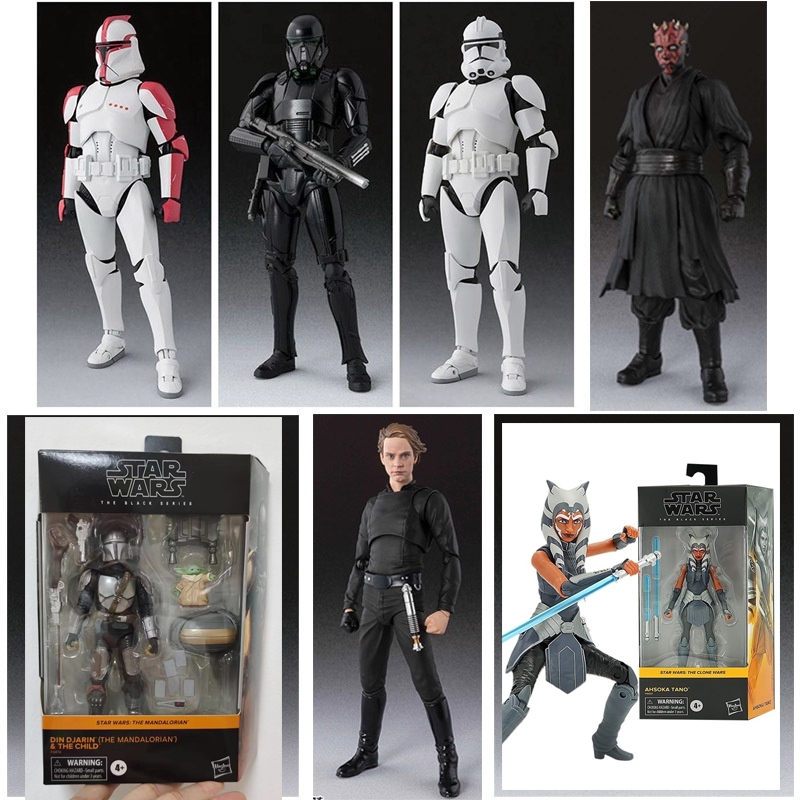 Shf SHFiguarts โมเดลฟิกเกอร์ Star Wars Articulado Stormtrooper Luke Skywalker Darth Maul Darth Vader