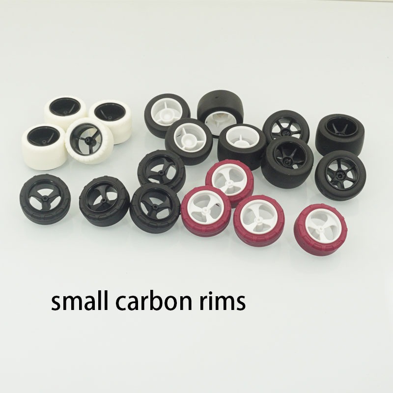 project D mini 4wd อะไหล่คาร์บอนล้อเล็กมารูน super hard tyre แคบกว้างขอบสําหรับ(MINI 4WD Small carbon wheel+superhard or maroon trye)