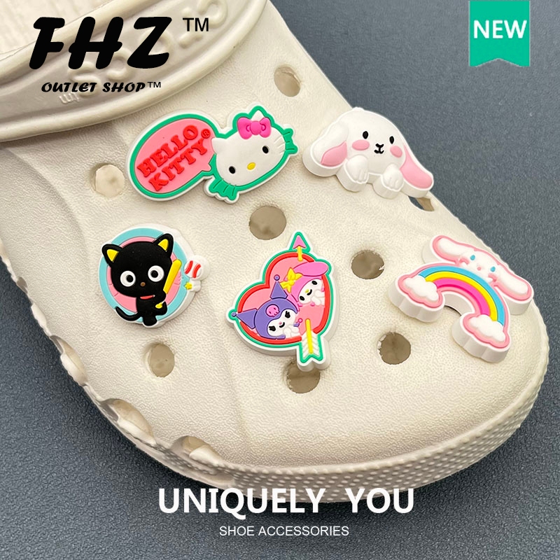 Kulomi jibbitz crocs charms รูรองเท้าดอกไม้หัวเข็มขัดตกแต่ง DIY จัดระเบียบ crocs อุปกรณ์