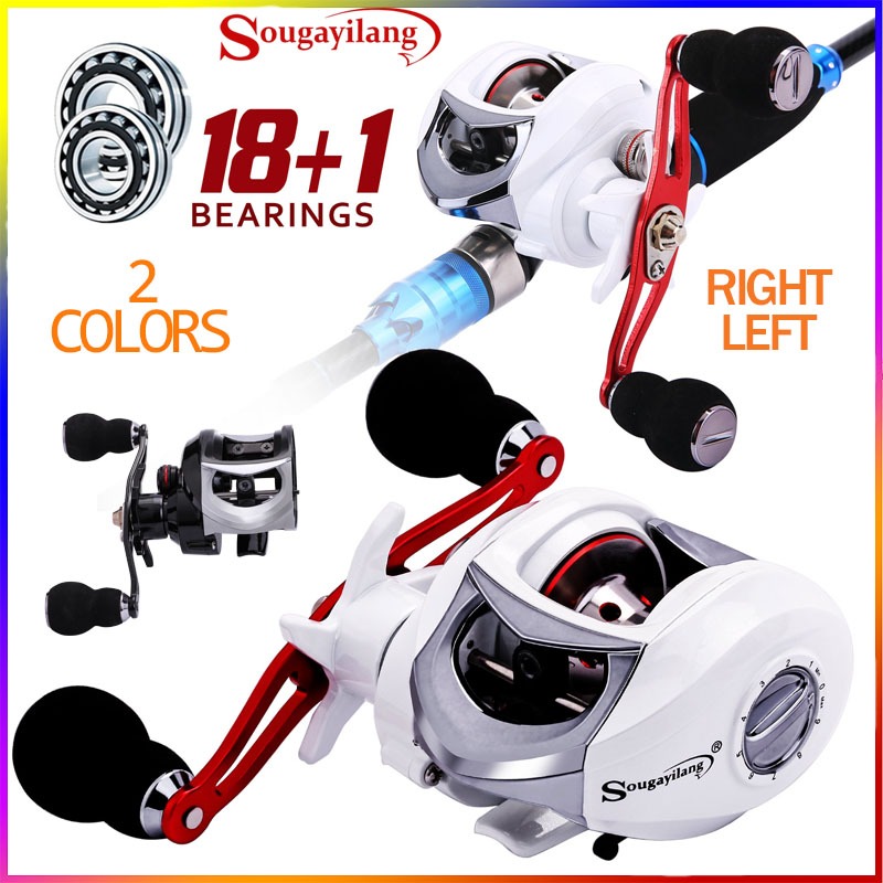 Sougayilang รอกตกปลา 6.3:1 18 + 1BB Baitcasting รอกตกปลาลากสูงสุด 8 กก. รอกตกปลามืออาชีพรอกตกปลากลางแจ้ง