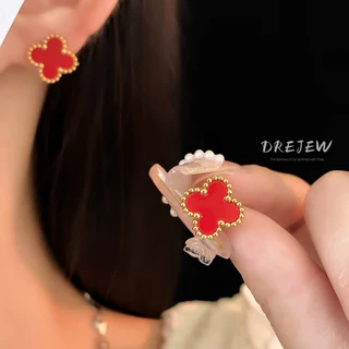 DREJEW เดรช 925 เงินเข็มไทเทเนียมเหล็กต่างหูดอกไม้ที่มีสีสันแสงหรูหราระดับไฮเอนด์ต่างหูแฟชั่นต่างหูอเนกประสงค์สําหรับผู้หญิงไม่แพ้ง่าย