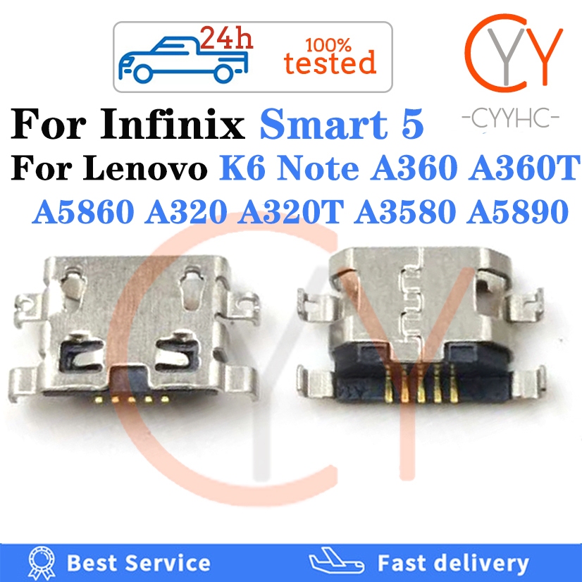 ซ็อกเก็ตชาร์จ USB 10 ชิ้น 50 ชิ้น สําหรับ Infinix Smart 5 Lenovo K6 Note A360 A360T A5860 A320 A320T