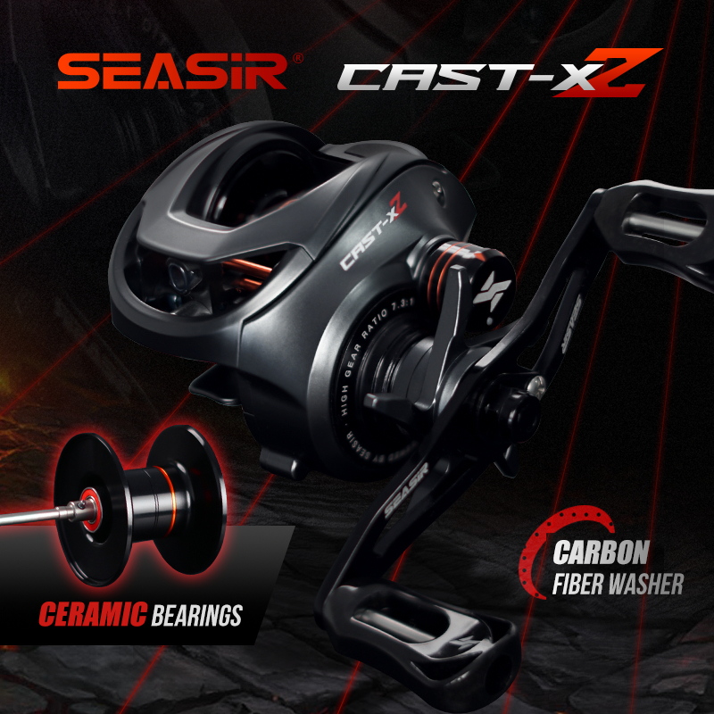 Seasir Cast-X2 Baitcasting Reel 7.3:1 อัตราทดเกียร์ความเร็วสูง 6 + 1 BB ลาก 8.5KG อลูมิเนียม Carbon 