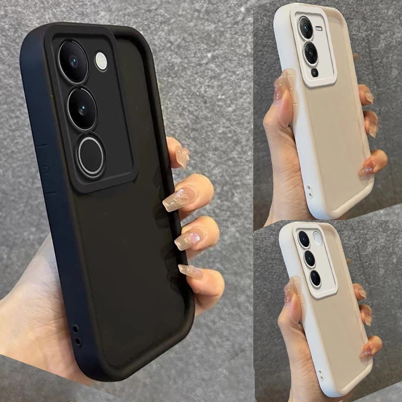 เคสโทรศัพท์มือถือแบบนิ่ม ผิวด้าน กันกระแทก สีดํา สําหรับ vivo v29 5g v27 5g v23 5g v23 pro v25 pro v20 pro y02 y11 y17 y12i y15 y12 y15s y15a y16 y02s y20i y20 y12s y21 y36