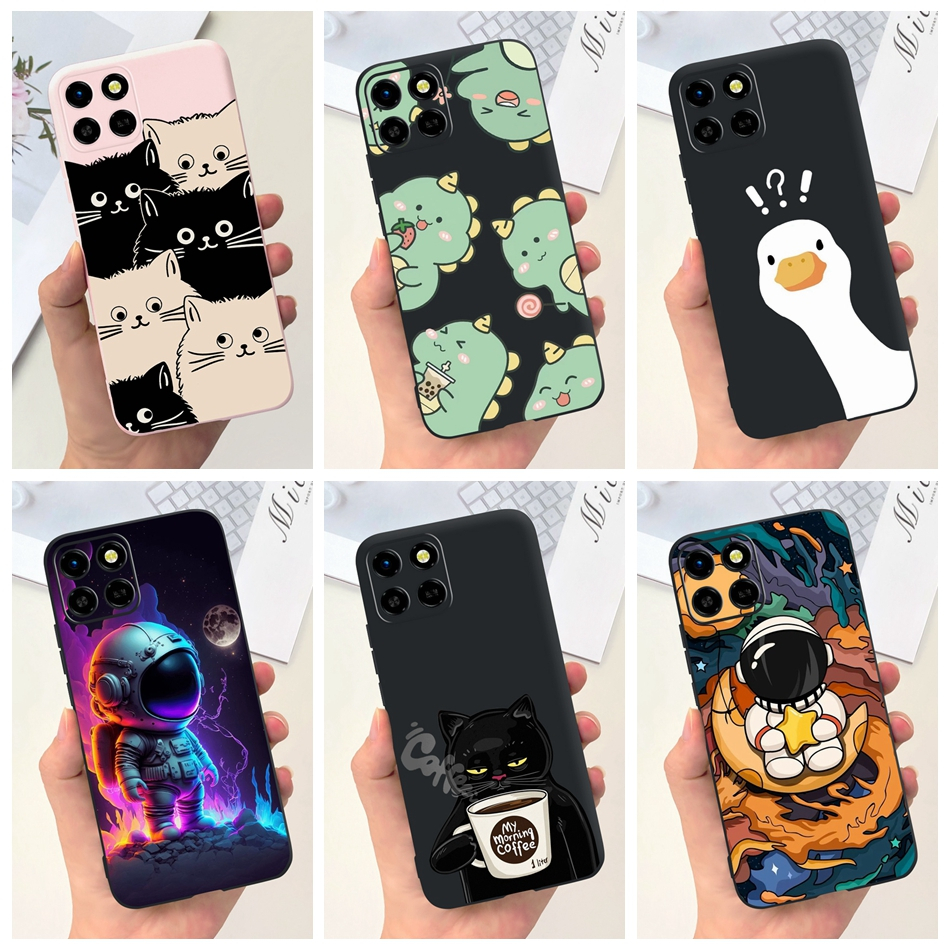 เคสโทรศัพท์มือถือ ซิลิโคนนิ่ม TPU ลายการ์ตูนแมว นักบินอวกาศ ไดโนเสาร์น่ารัก สีแคนดี้ สําหรับ Infinix Smart 6 HD Smart6 HD X6512