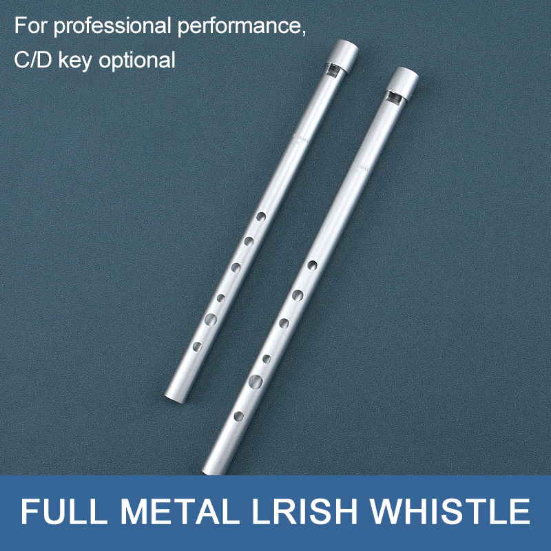 NAOMI Irish Whistle โลหะทั้งหมด High C และ D ขลุ่ยเล็ก ๆ บทนําเริ่มต้นไปยังขลุ่ยแนวตั้งหกรู