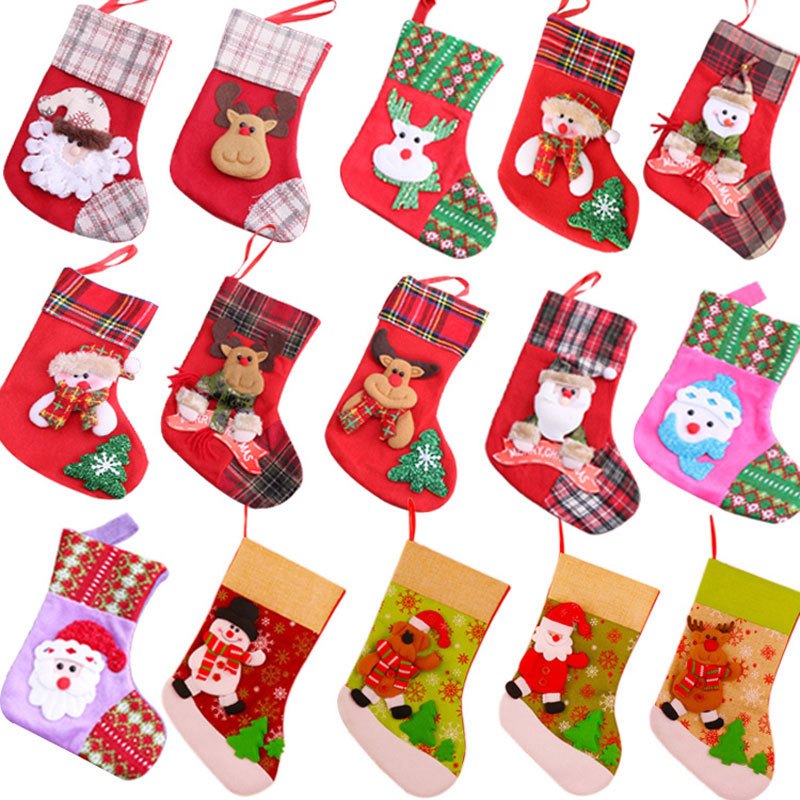 [Christmas Products] ถุงเท้าถุงเท้าสําหรับใส่ขนมเหมาะกับงานปาร์ตี้คริสต์มาส