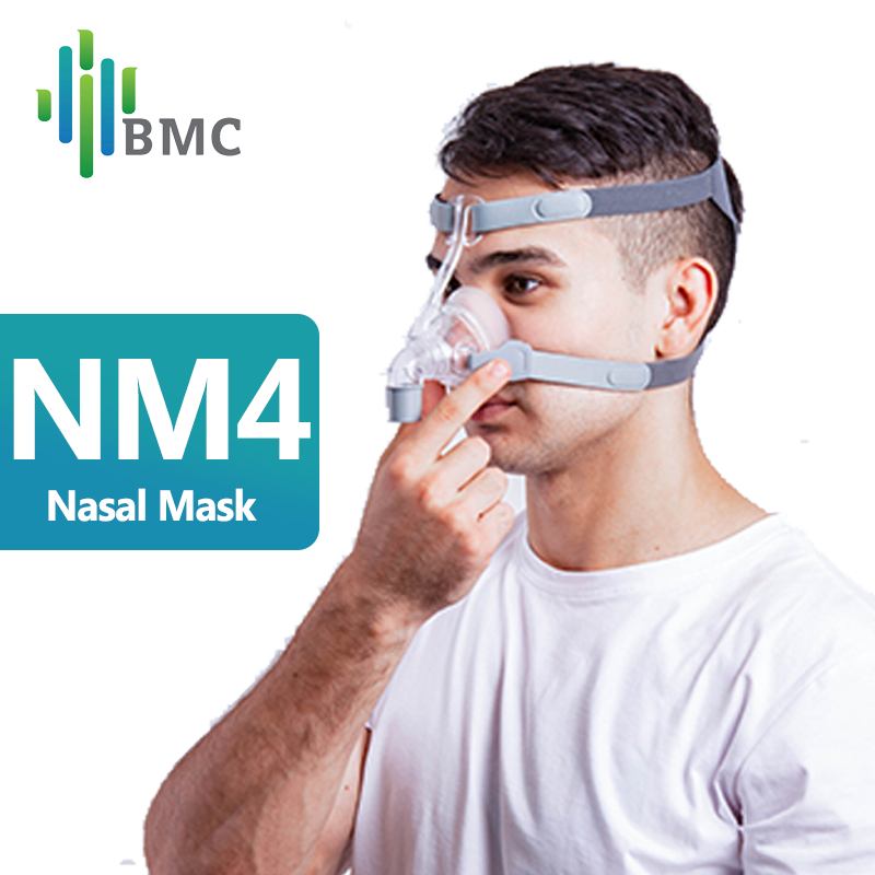 Bmc NM4 หน้ากากปิดจมูก สําหรับทุกขนาด พร้อมหมวก และหมอนอิง 3 ขนาด CPAP และ Auto CPAP APAP หน้ากากนอนกรน