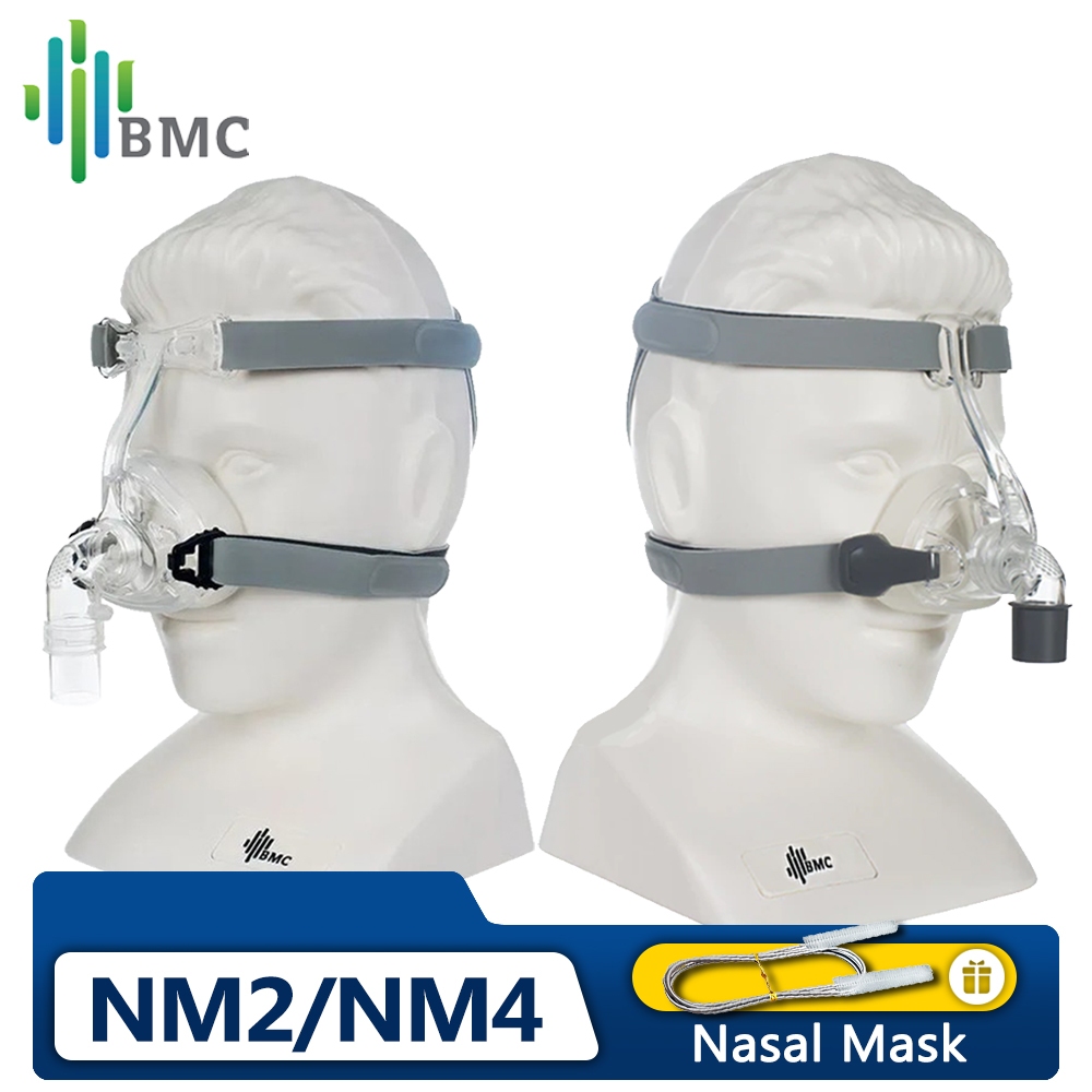 Bmc NM2 NM4 หน้ากากปิดจมูก CPAP พร้อมหมวก หลายขนาด สําหรับเครื่อง CPAP