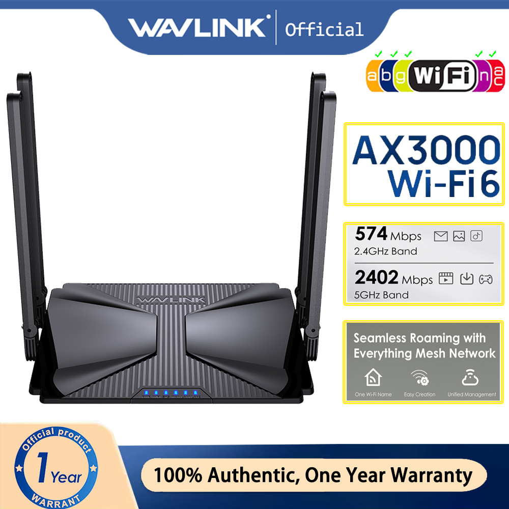 Wavlink เราเตอร์ไร้สาย Wi-Fi 6 AX3000 Dual Band Mesh Router 802.11ax สําหรับเล่นเกมและ VR Everything
