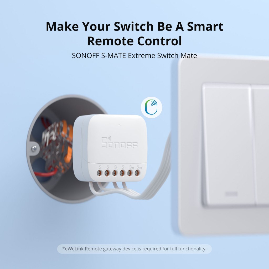 Sonoff S-MATE2 Extreme Switch Mate สวิตช์กลไกควบคุมท้องถิ่น รองรับรีโมทคอนโทรล eWeLink สองทาง ขนาดเล็กผ่าน MINIR4