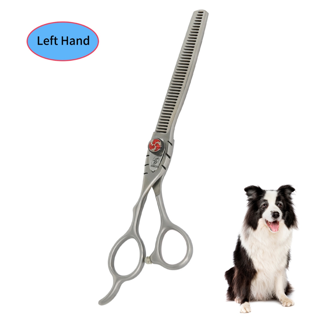 Sangelar 7 นิ้ว กรรไกรตัดขนสัตว์เลี้ยงมือซ้ายขนาด อุปกรณ์ตัดแต่งขนและจัดแต่งทรงผมสำหรับแมวและสุนัข