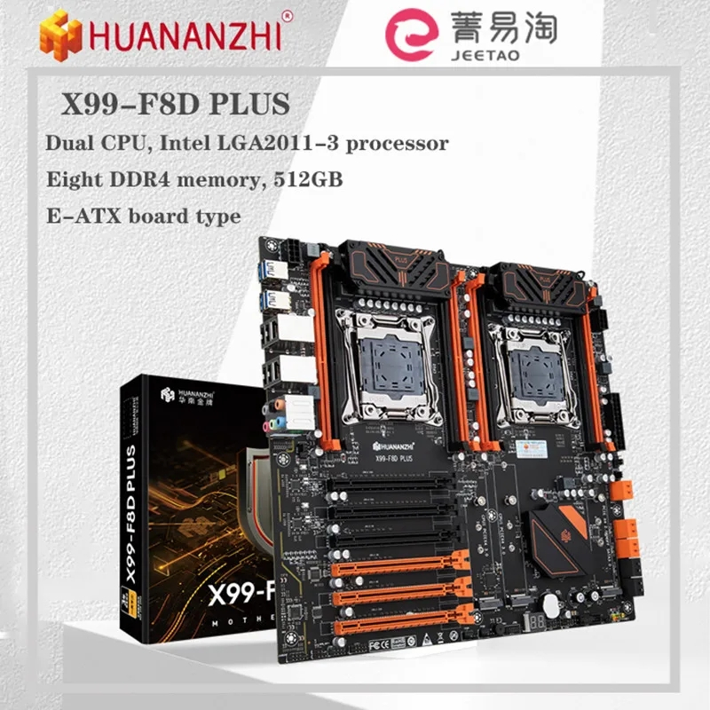 Huananzhi เมนบอร์ด X99 F8D PLUS LGA 2011-3 XEON X99 รองรับ CPU E5 2670 2666 2640 2696 V3 V4 DDR4 RECC NVME NGFF