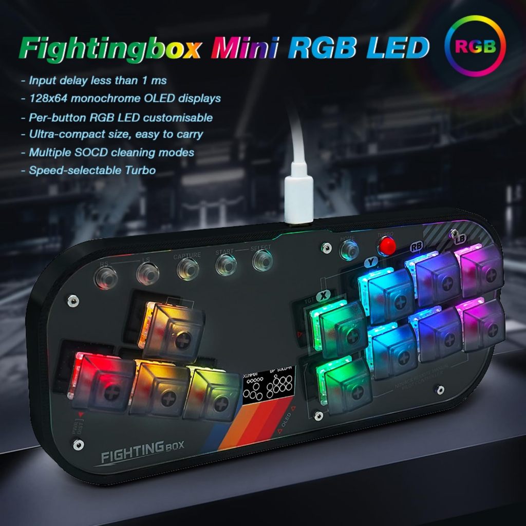 Fightingbox ปุ่มกดเกมมิ่ง Hitbox Mini Fighting Gamepad Controller Arcade Joystick