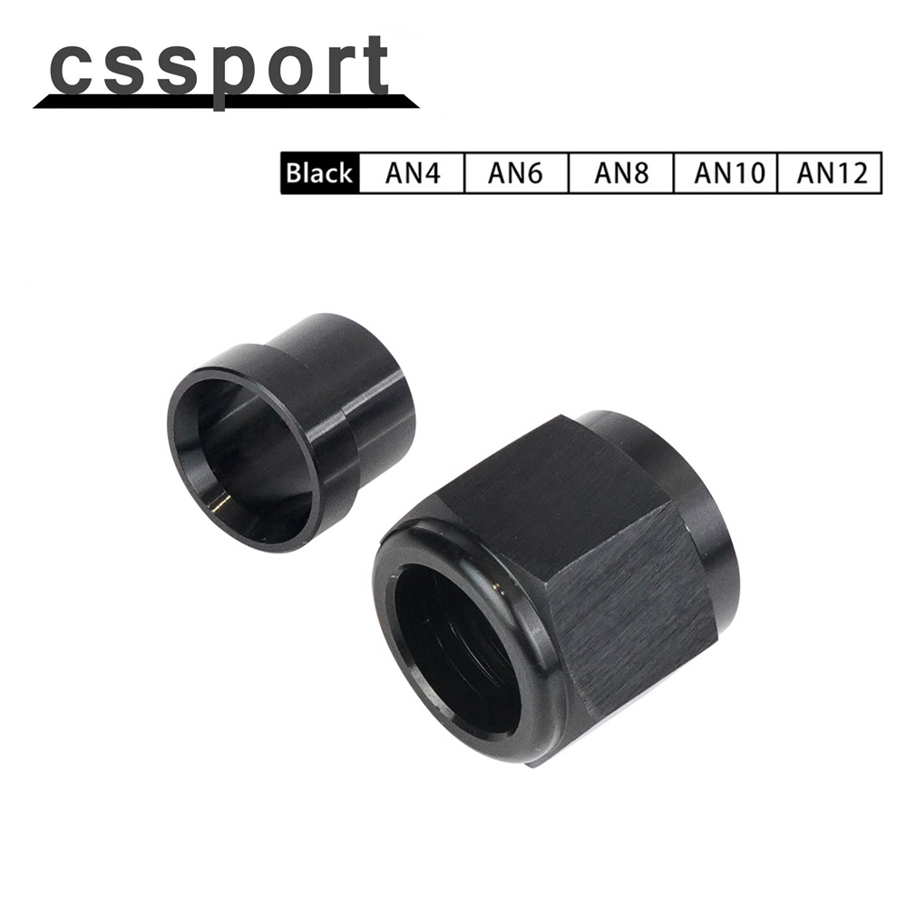 อะแดปเตอร์ท่อตรง อลูมิเนียม AN4 1/4 AN6 3/8 AN8 1/2 AN10 5/8 AN12 3/4 0 องศา สีดํา TF-1093