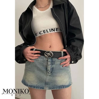 MONIKO เข็มขัด เข็มขัดสไตล์ยุโรปและอเมริกา ประดับเข็มขัด ไม่จำกัดเพศ