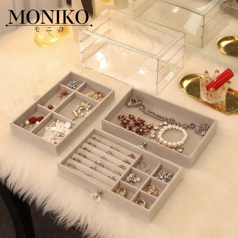 MONIKO กล่องเก็บเครื่องประดับ กล่องเก็บเครื่องประดับหลายชั้น