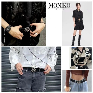 MONIKO เข็มขัด เข็มขัดสไตล์ยุโรปและอเมริกา ประดับเข็มขัด ไม่จำกัดเพศ