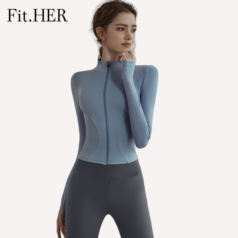 【Fit.HER】❤️ เสื้อแจ็กเก็ต เสื้อคาร์ดิแกนแขนยาว แบบแห้งเร็ว สไตล์เกาหลี เหมาะกับใส่ออกกําลังกาย เล่นโยคะ วิ่ง แบบมืออาชีพ สําหรับผู้หญิง