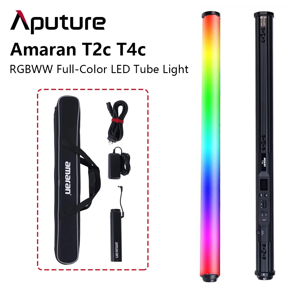 Aputure Amaran T2c T4c RGBWW หลอดไฟ LED 2500K~7500K RGB ปรับได้ พร้อมแอปควบคุม