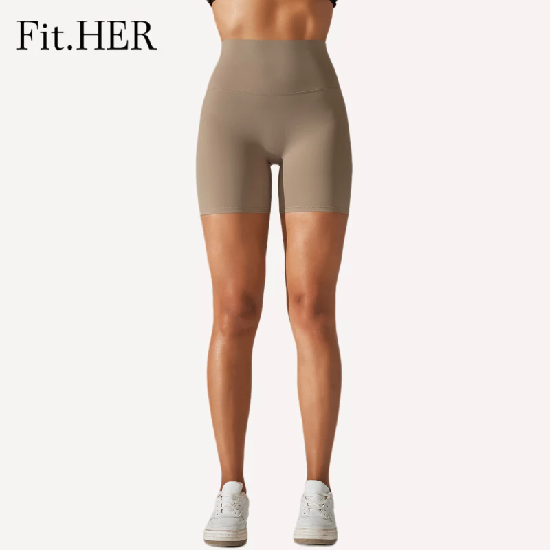 Fit.HER กางเกงขาสั้น เอวสูง ผ้ายืด สองด้าน เหมาะกับการเล่นโยคะ ฟิตเนส กีฬา ฤดูใบไม้ผลิ ฤดูร้อน สําหรับผู้หญิง