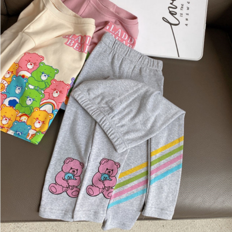 honeywears⚡️พร้อมส่ง⚡️เสื้อยืดแขนยาวกางเกงขายาว ชุดแฟชั่นสำหรับเด็ก สองชิ้น ลายการ์ตูนน่ารัก งานดี ใส่สบาย - รูปที่ 5