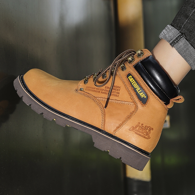 รองเท้าเซฟตี้ Caterpillar รองเท้าทํางานผู้ชาย Anti-Smashing Anti-Slip Oil-Resistant Acid @