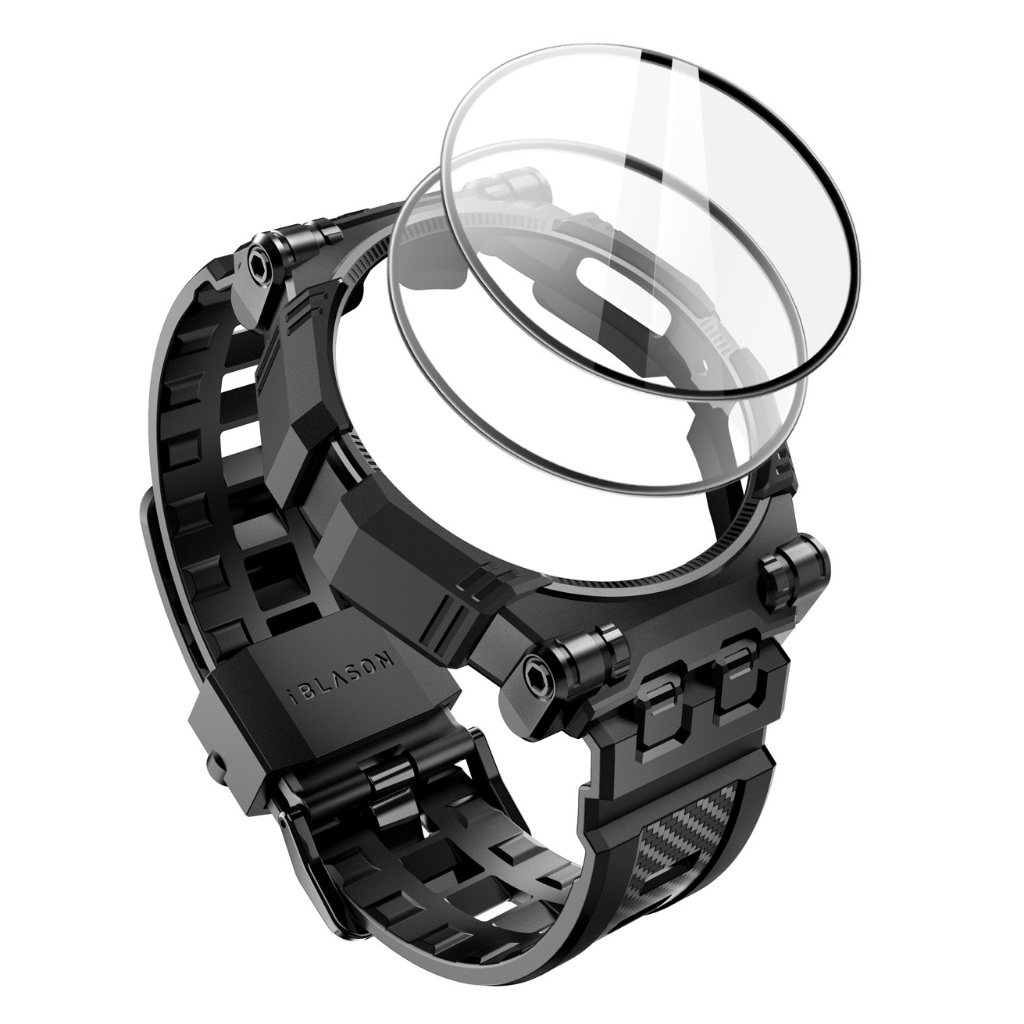 I-blason Armorbox สายนาฬิกาข้อมือ TPU 6 5 4 44 มม. ทนทาน พร้อมกระจกนิรภัยกันรอยหน้าจอ 2 แพ็ค สําหรับ Samsung Galaxy Watch 6 5 4
