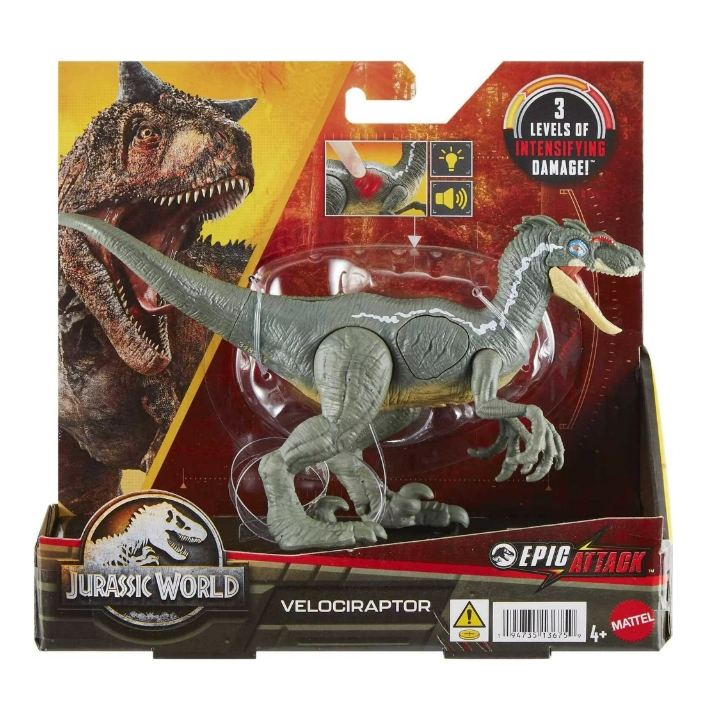 Jurassic World Jurassic Park III Dinosaur Toy Epic Attack Velociraptor Figure HNC11 ฟิกเกอร์ไดโนเสาร์ Jurassic Park III Epic Attack Velociraptor HNC11 ของเล่นสําหรับเด็ก