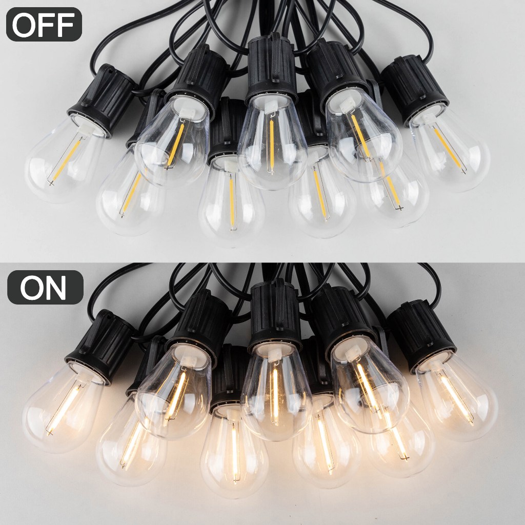 สายไฟหิ่งห้อย LED S14 10 ม. 15 ม. กันน้ํา กันแตก 11/16 สําหรับแขวนตกแต่งสวน ระเบียง คาเฟ่ งานแต่งงาน ปาร์ตี้