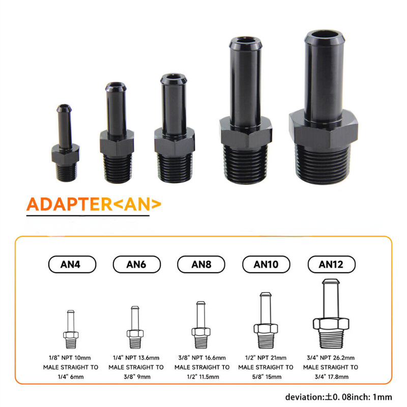 อะแดปเตอร์เชื่อมต่อท่อน้ํามันเชื้อเพลิง 1/8 1/4 3/8 1/2 NPT Male to 1/4 3/8 1/2 5/8 1 ชิ้น