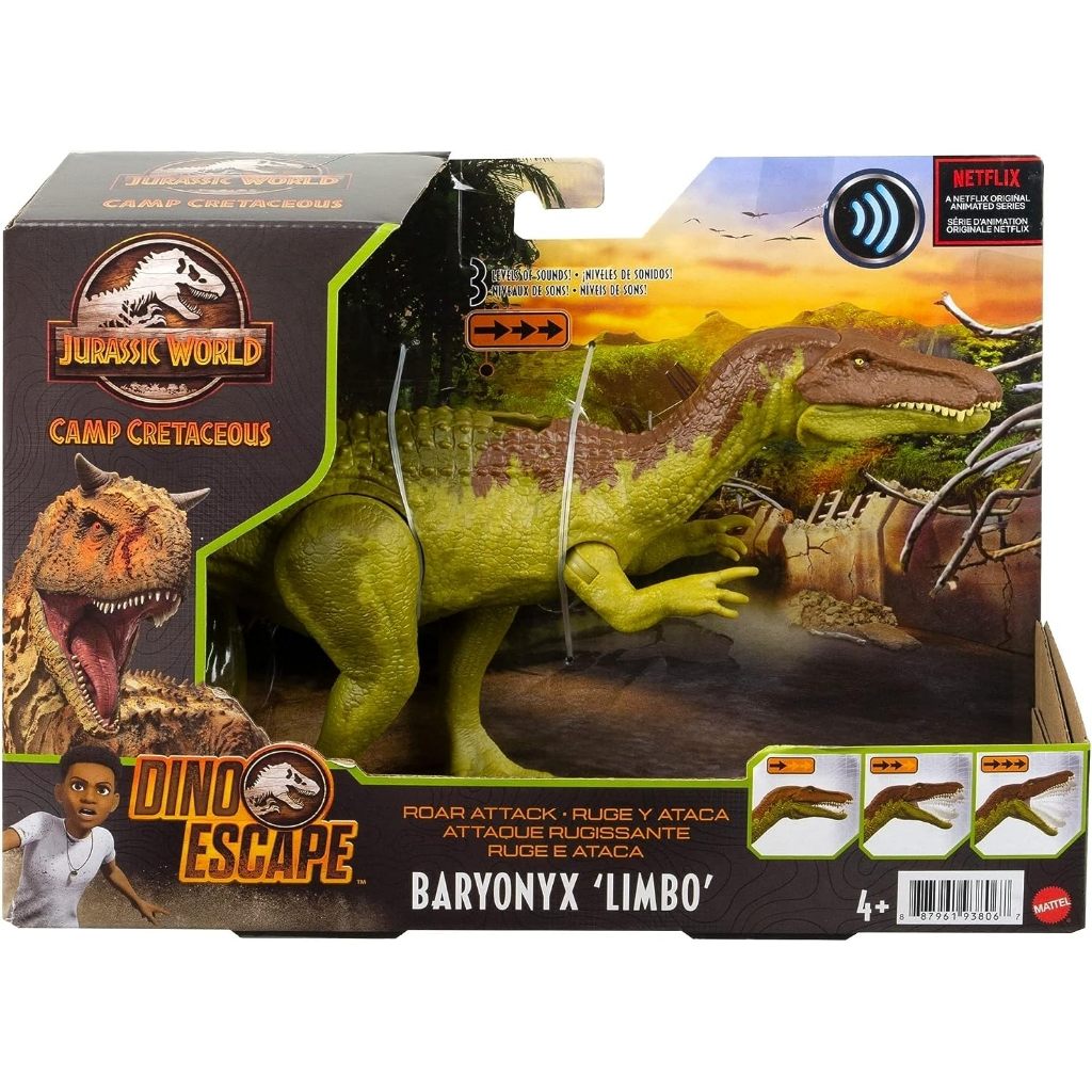 Jurassic World Toys Camp Cretaceous Roar Attack Baryonyx Limbo Dinosaur Action Figure GWD12 ฟิกเกอร์ไดโนเสาร์ Jurassic World Camp Cretaceous Roar Attack Baryonyx Limbo GWD12