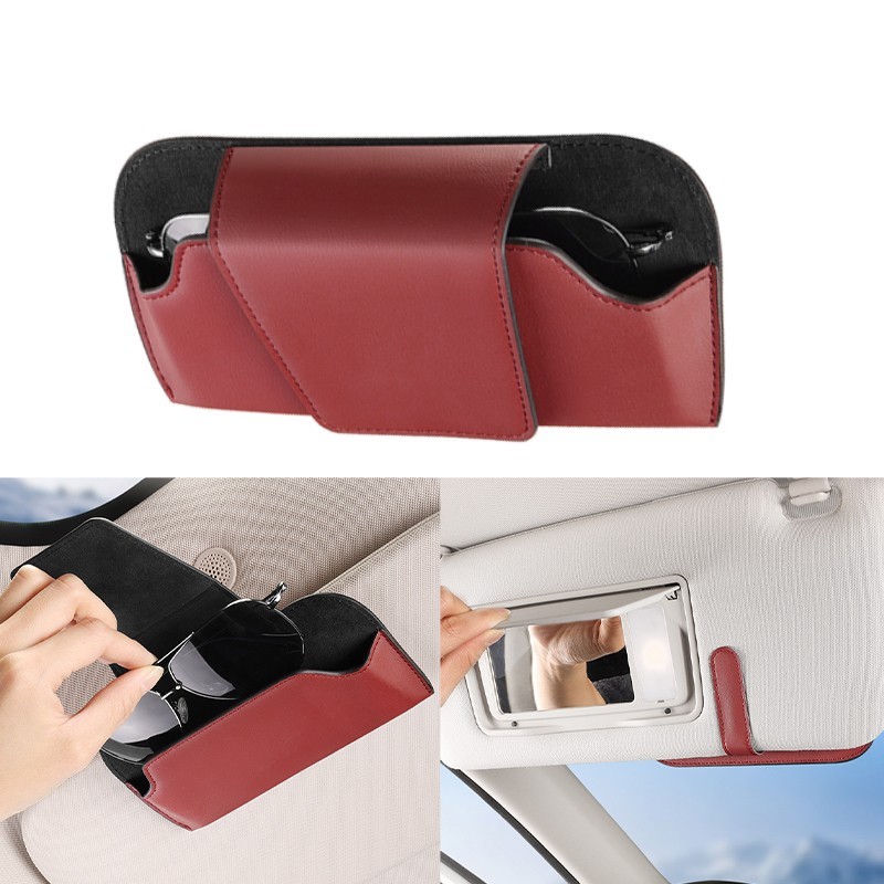 1 ชิ้น แบบพกพา ที่บังแดดรถยนต์ เคสแว่นตา แว่นตา อุปกรณ์จัดเก็บในรถยนต์
