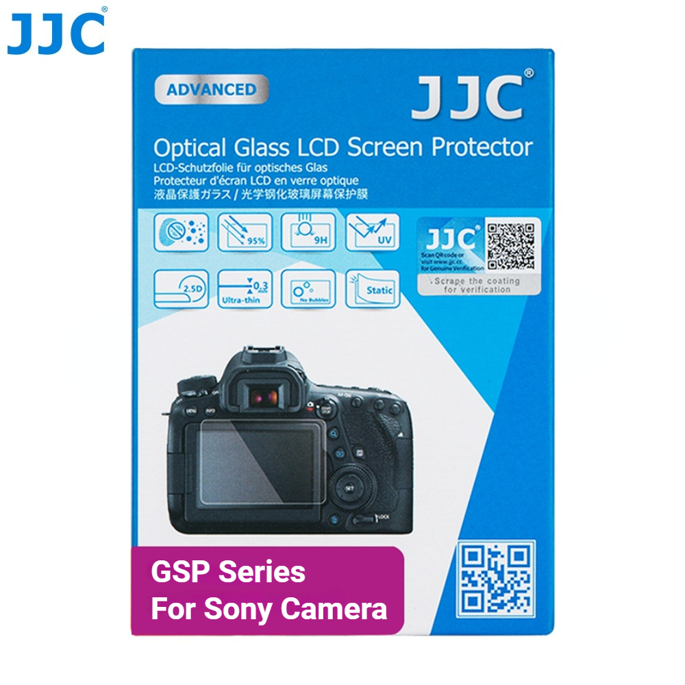 JJC Sony กระจกนิรภัยป้องกันหน้าจอกล้องสำหรับ ZV-1 II ZV-1F ZV-E10 ZV-E1 a7R V a7 IV a7S III a7C II a7CR a1 a9 a6700 a6000 a6100 a6300 a6400 a6600 a5000 RX100 VII VI V VA IV FX30 FX3  ZV1 ZVE1 A7R5 A7M4 A7M3 A7R4 A7R3 A7R2 A7S3 A7S2 RX100M7 RX100M6 RX100M5