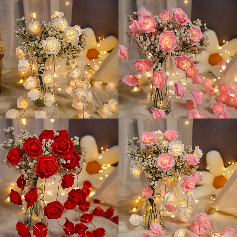 LOVE2M Rose ไฟ LED Fairy ไฟ Rose Strings ของขวัญวาเลนไทน์ LED ห้องนอนตกแต่งตาราง DIY String ไฟครบรอบงานแต่งงานตกแต่งบ้าน 2025