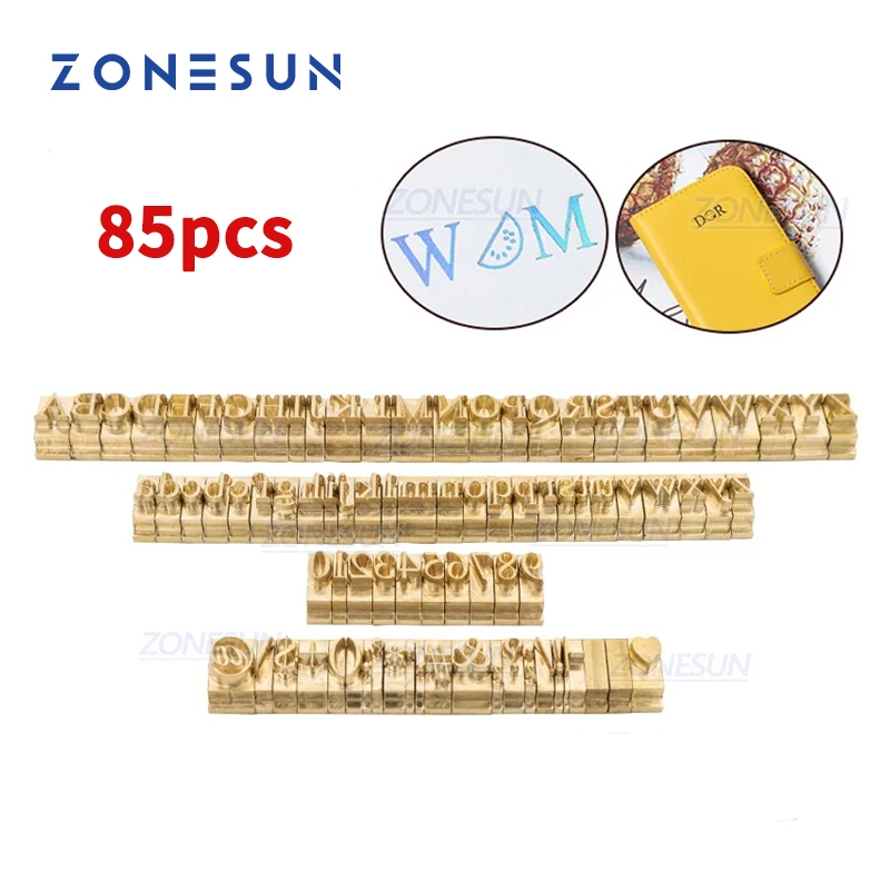 Zonesun แม่พิมพ์ทองเหลือง รูปตัวอักษรภาษาอังกฤษ ตัวเลข สัญลักษณ์ สําหรับทําตัวปั้มกระเป๋าสตางค์ หนัง แฮนด์เมด DIY