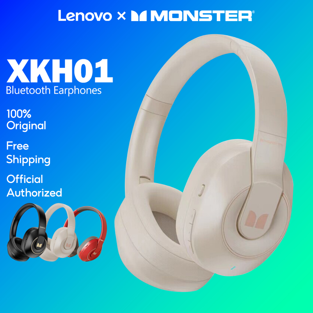 Lenovo X Monster XKH01 หูฟังบลูทูธแฟชั่น Bluetooth 5.3 หูฟังบลูทูธ Headphones With HD Music With Mic