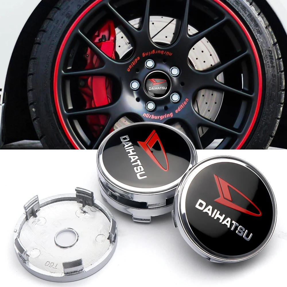 สําหรับ daihatsu Yrv Scion Venza Datsun Sirion Terrios Serion On-Do 4PCS 56 มม./60 มม.ยางรถศูนย์ Hub Caps Decals สติกเกอร์
