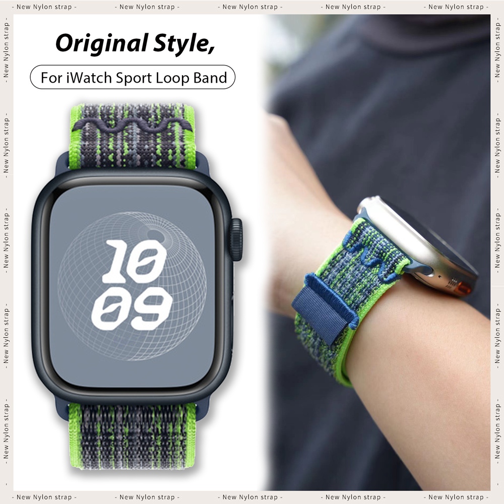 สายนาฬิกาข้อมือไนล่อน น้ําหนักเบา ระบายอากาศ สําหรับ iWatch Series 9 Ultra 2 49/45/41 มม. 44 มม. 40 