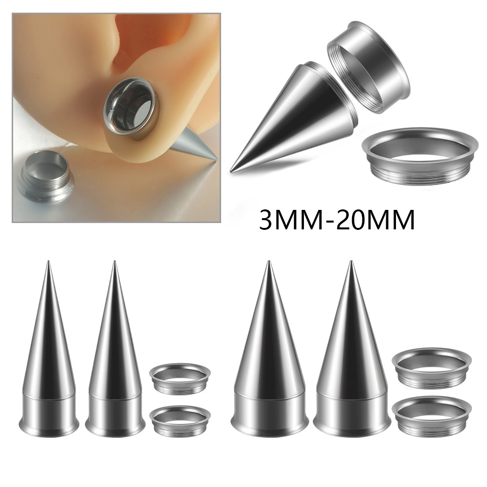 1 ชิ้น 3 ใน 1 สแตนเลสสตีลสกรูอุโมงค์และปลั๊ก Double Flared หู Taper เนื้อยืดชุด Expander Ear Gauges