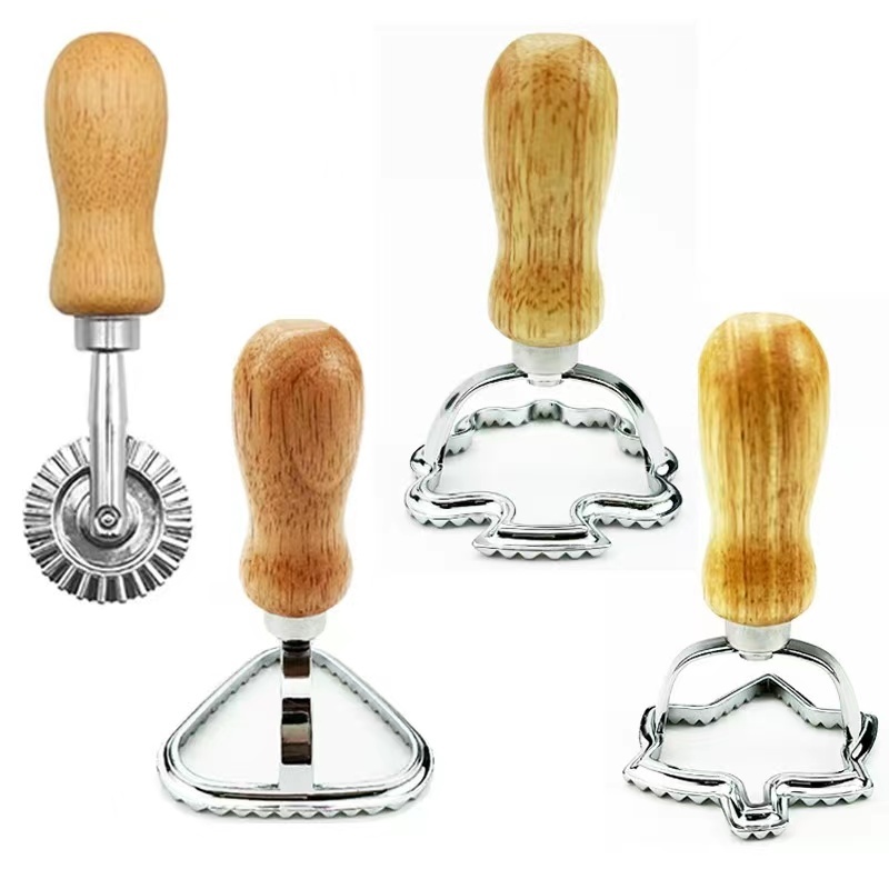 ชุดเครื่องตัดพาสต้า Ravioli, เครื่องทําแสตมป์ Ravioli พร้อมด้ามไม้สําหรับ Ravioli, พาสต้า, เกี๊ยว La