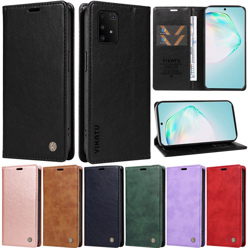 เคสโทรศัพท์หนัง PU นิ่ม ผิวด้าน ฝาพับ พร้อมช่องใส่บัตร ตั้งได้ สไตล์เรโทร หรูหรา สําหรับ Samsung Galaxy Note 20 Ultra Note 10+ Note 9 Note 8 Note 20 Note 10