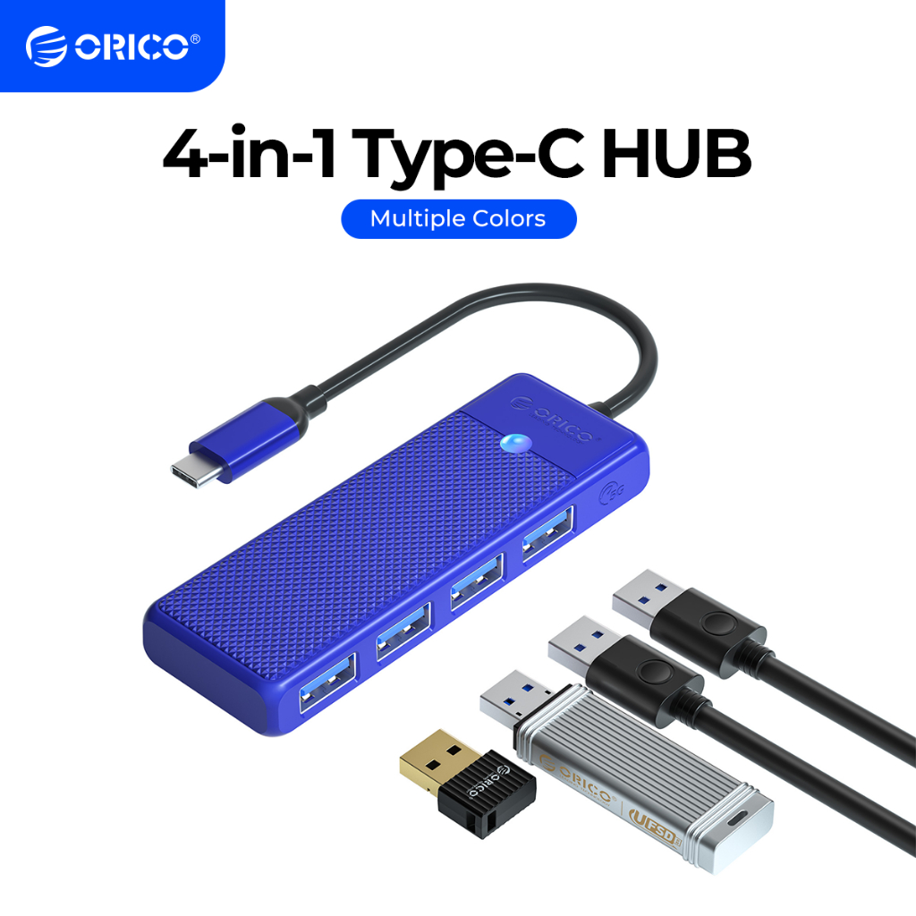 Orico USB 3.0 HUB 5Gbps ความเร็วสูง 4 พอร์ตสําหรับ Windows MacOS Linux (PAPW4A)