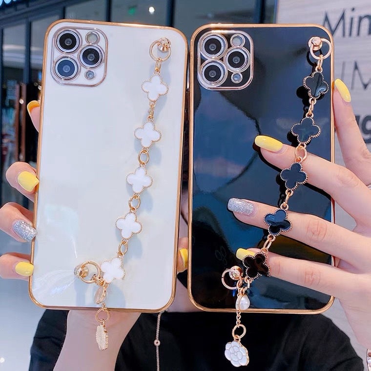 Hot electroplated สีดําสีขาวนุ่มเคสโทรศัพท์ดอกไม้สําหรับ Iphone 17 16 15promax 15 14 pro max 14 plus 14 13 pro max 12 pro max 11 pro max xs max xr x 7 8 plus